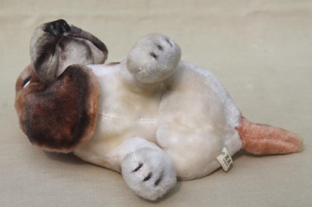 photo of vintage rayon mohair plush stuffed animal toy Basset hound dog w/ long floppy ears #8