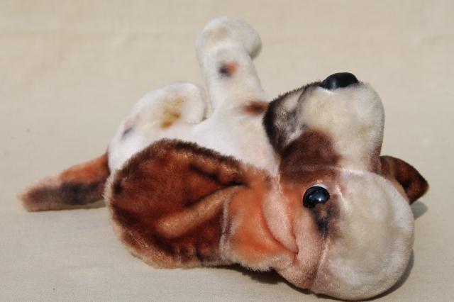 photo of vintage rayon mohair plush stuffed animal toy Basset hound dog w/ long floppy ears #9