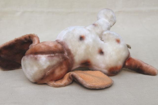 photo of vintage rayon mohair plush stuffed animal toy Basset hound dog w/ long floppy ears #10