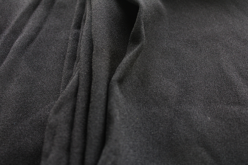 photo of vintage rayon / poly georgette crepe fabric, solid black elegant dress material #1