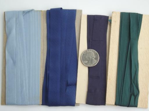 photo of vintage rayon ribbon seam binding, seam tape sewing trim lot #4