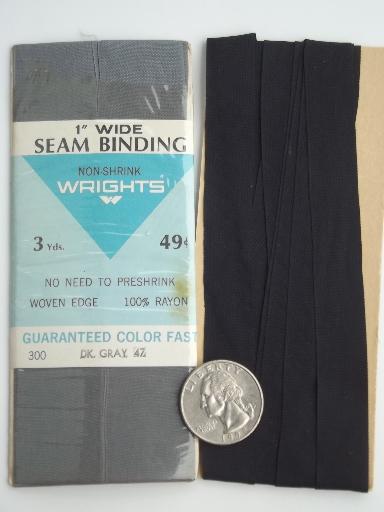 photo of vintage rayon ribbon seam binding, seam tape sewing trim lot #6