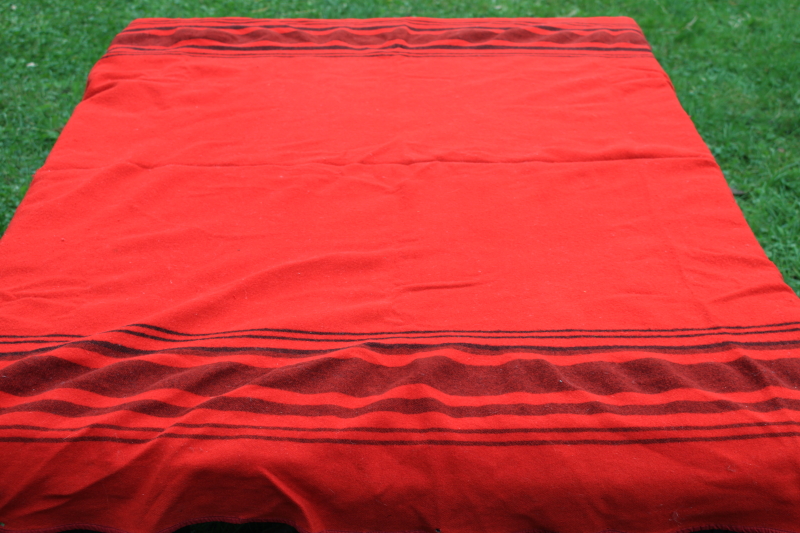 photo of vintage red & black wool camp blanket, rustic north woods winter Christmas holiday decor #3