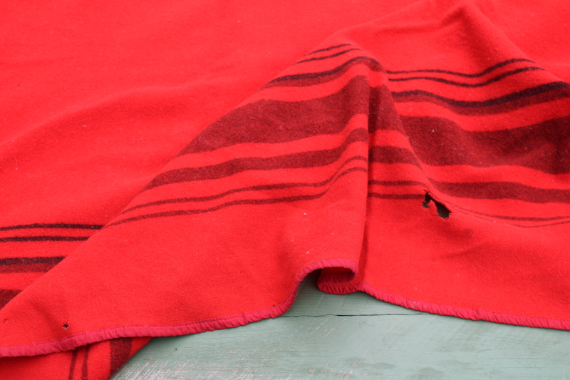 photo of vintage red & black wool camp blanket, rustic north woods winter Christmas holiday decor #4