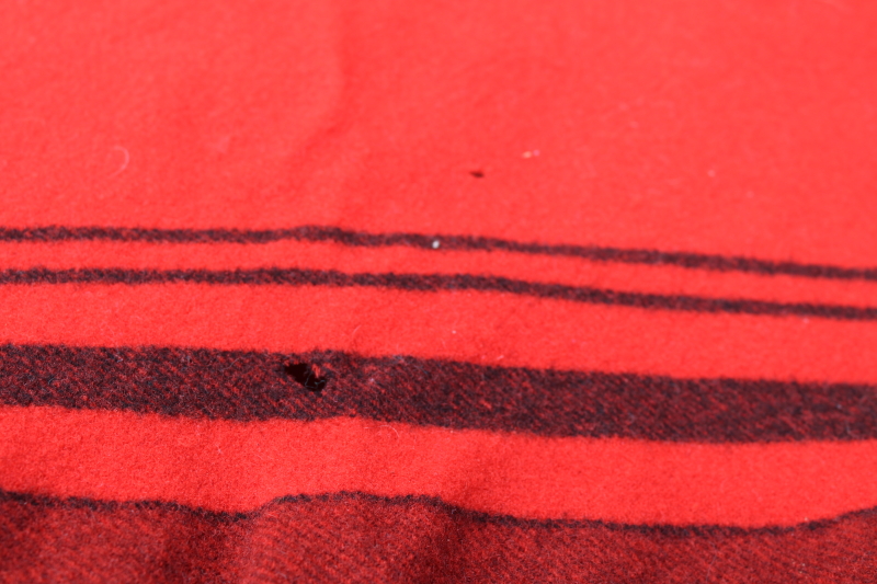 photo of vintage red & black wool camp blanket, rustic north woods winter Christmas holiday decor #6