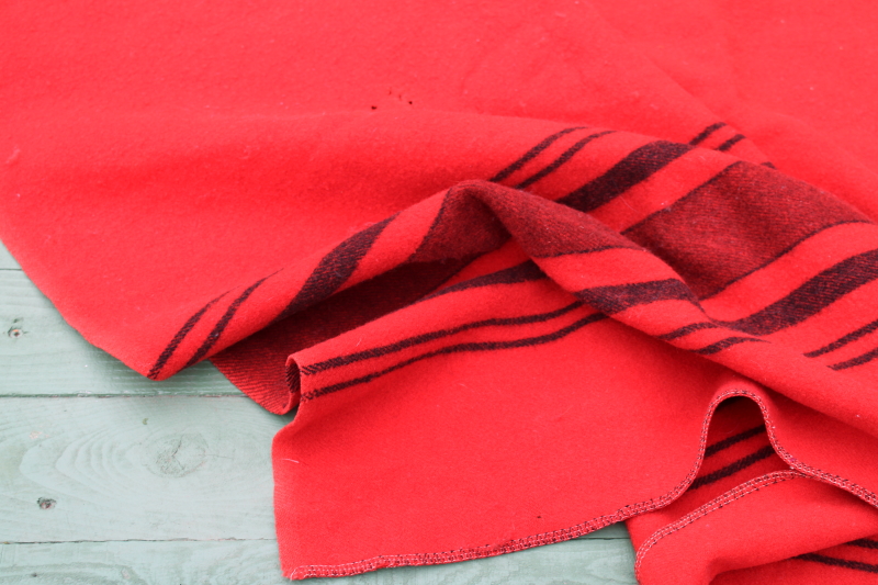 photo of vintage red & black wool camp blanket, rustic north woods winter Christmas holiday decor #7