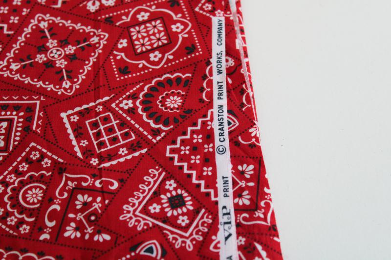 photo of vintage red bandana print cotton fabric, VIP Cranston Print Works #2