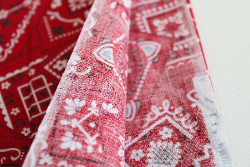 photo of vintage red bandana print cotton fabric, VIP Cranston Print Works #3