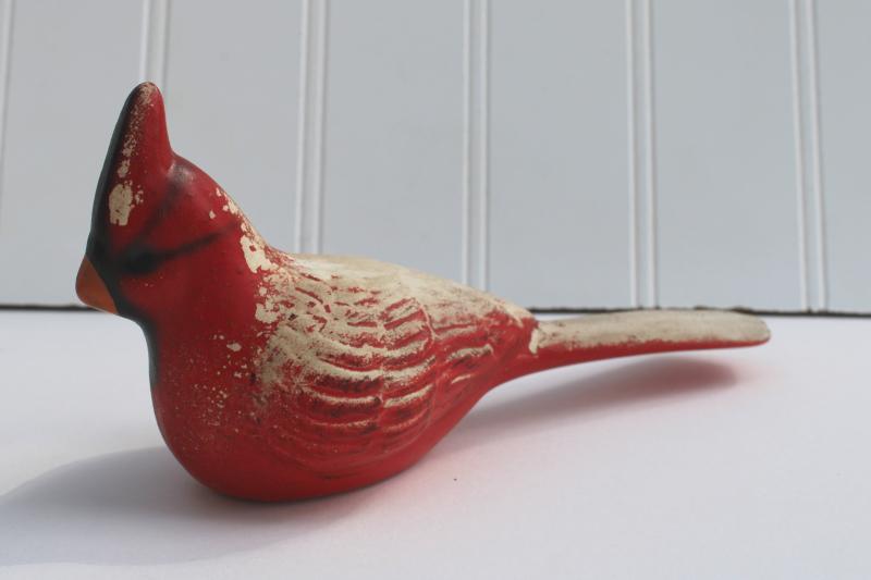 photo of vintage red cardinal bird Christmas decoration, rustic winter woods holiday decor #3