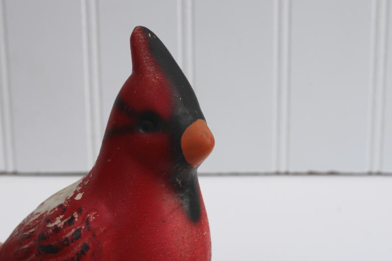 photo of vintage red cardinal bird Christmas decoration, rustic winter woods holiday decor #6