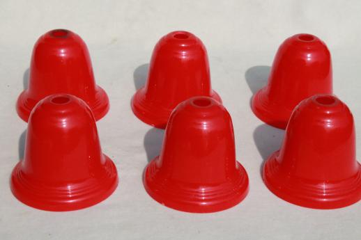 photo of vintage red plastic bells Christmas light covers for lighted holiday door decoration #5