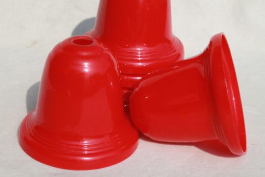 photo of vintage red plastic bells Christmas light covers for lighted holiday door decoration #6