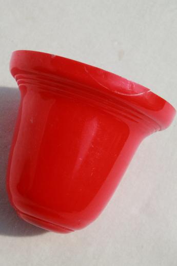 photo of vintage red plastic bells Christmas light covers for lighted holiday door decoration #7