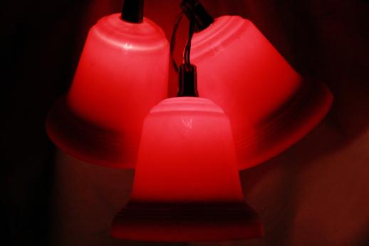 photo of vintage red plastic bells Christmas light covers for lighted holiday door decoration #8