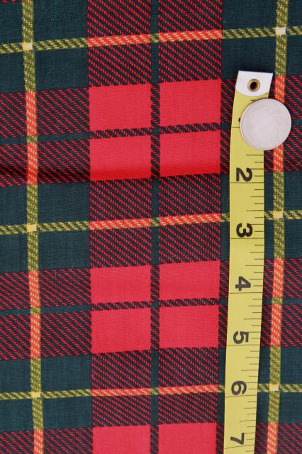 photo of vintage red tartan cotton print fabric, old school plaid, 60s retro #2