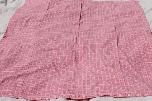 photo of vintage red & white checked cotton duvet or comforter cover pair of button up covers #8