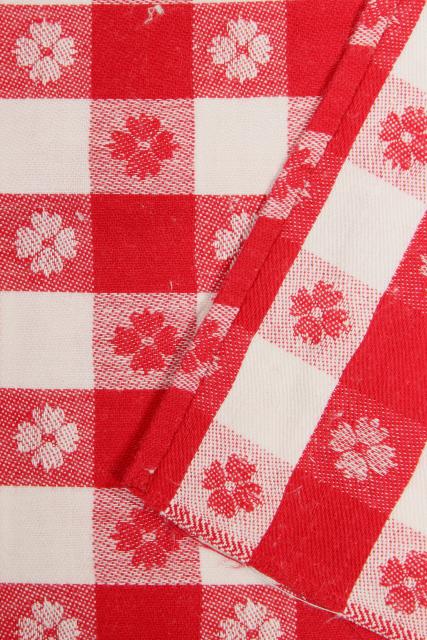 photo of vintage red & white checked cotton tablecloths & napkins, picnic or bistro style for country kitchen #8