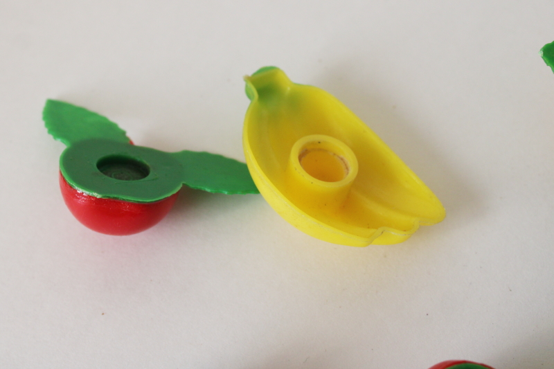 photo of vintage refrigerator magnets, hard plastic colorful fruit retro fridge decor  #7