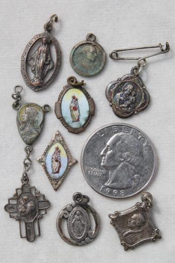 photo of vintage religious jewelry lot, rosaries, holy medals, crucifixes, collection of 95 pieces #5