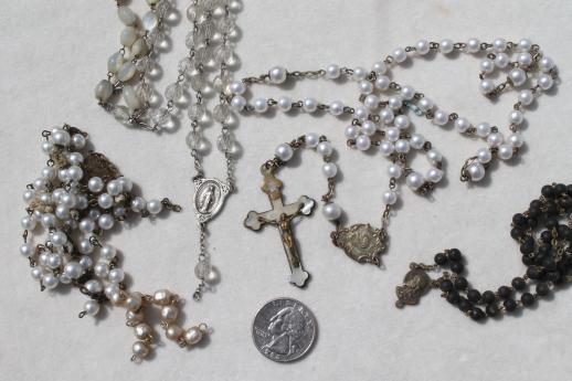 photo of vintage religious jewelry lot, rosaries, holy medals, crucifixes, collection of 95 pieces #9