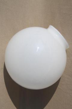 catalog photo of vintage replacement glass globe shade, translucent milk glass fan light lampshade