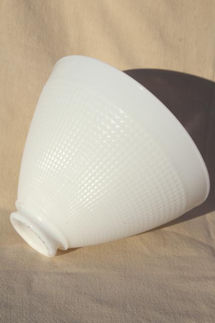 photo of vintage replacement shade, Corning glass diffuser reflector, torchiere shape #2