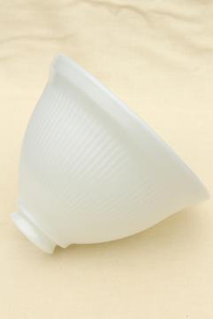 catalog photo of vintage replacement shade, white milk glass diffuser reflector, torchiere shape