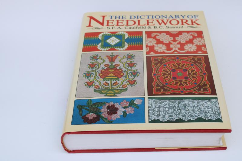 photo of vintage reprint 1880s antique Dictionary of Needlework, big book techniques & patterns #1