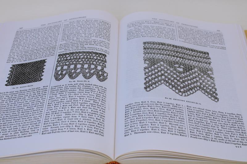 photo of vintage reprint 1880s antique Dictionary of Needlework, big book techniques & patterns #7