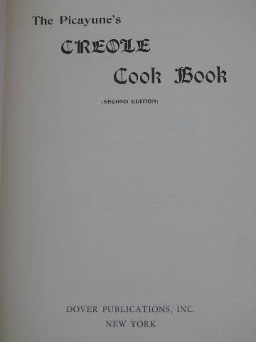 photo of vintage reprint 1901 Picayune Creole cookbook, Louisiana French recipes #3