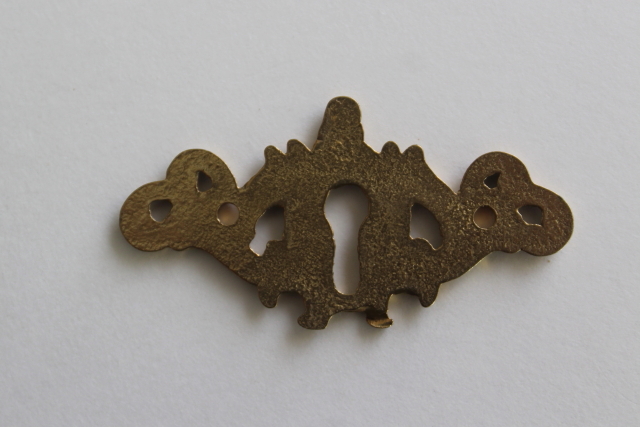 photo of vintage reproduction antique hardware, lot ornate brass keykoles escutcheons handles  #6