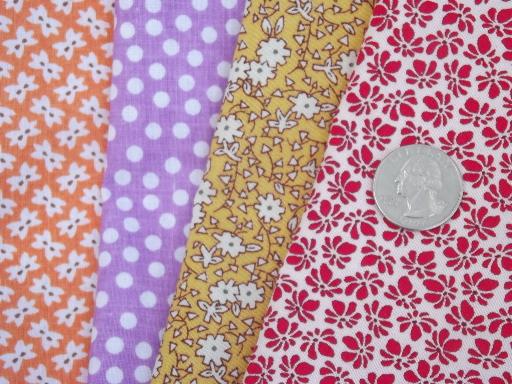 photo of vintage reproduction print cotton quilt fabric scrap lot, 4 lbs of scraps #2