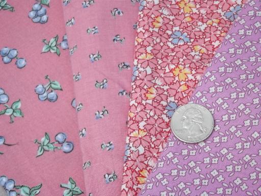 photo of vintage reproduction print cotton quilt fabric scrap lot, 4 lbs of scraps #4