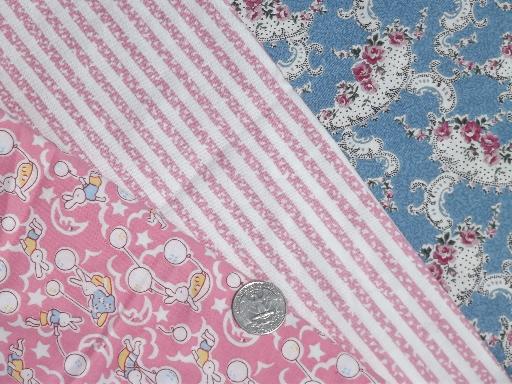 photo of vintage reproduction print cotton quilt fabric scrap lot, 4 lbs of scraps #8