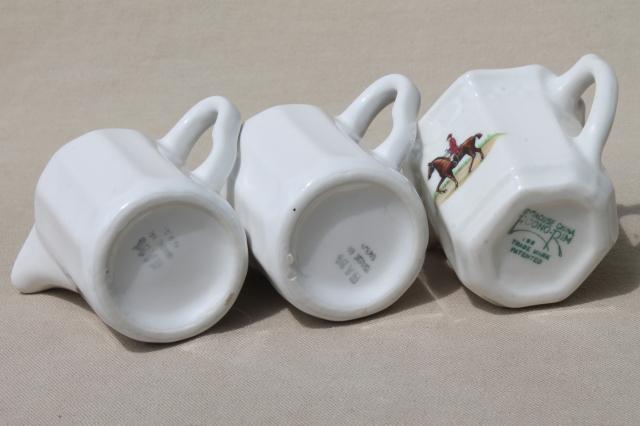 photo of vintage restaurant china cream pitchers, white ironstone, hunt club rider #8