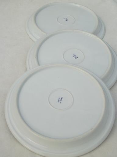 photo of vintage restaurant china grill plates, Japan blue willow divided plates #4