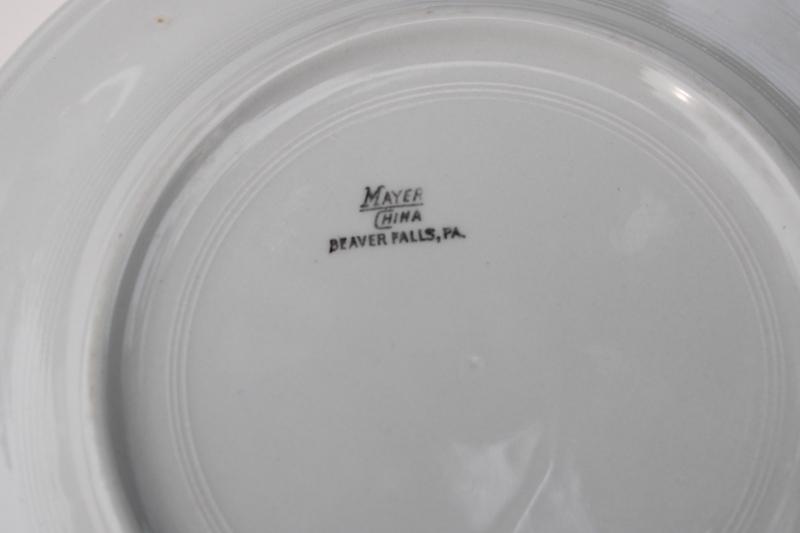 photo of vintage restaurant china plate, ironstone w/ old Grand View hospital letter head #5