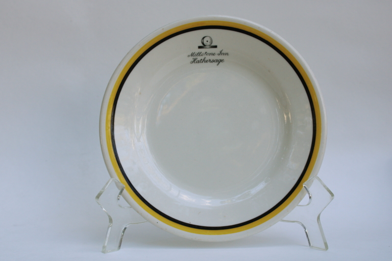 photo of vintage restaurant china plate made for the Millstone Inn Hathersage Sheffield England  #1
