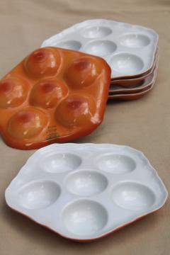 catalog photo of vintage restaurant china serving dish plates for escargot snails, Bauscher Weiden Bavaria ironstone