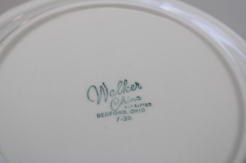 photo of vintage restaurant china side or sandwich plates, heavy white ironstone w/ grey border farmhouse style #5