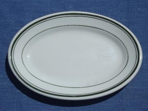 photo of vintage restaurant / railroad ironstone china platters, butter plates #2