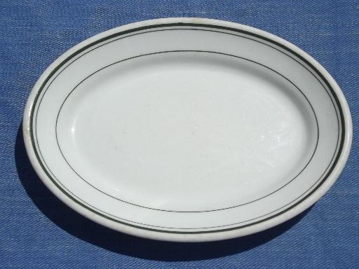 photo of vintage restaurant / railroad ironstone china platters, butter plates #3