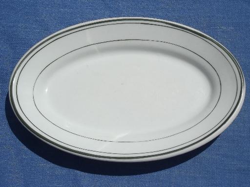 photo of vintage restaurant / railroad ironstone china platters, butter plates #4