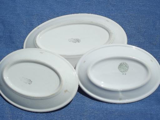 photo of vintage restaurant / railroad ironstone china platters, butter plates #5