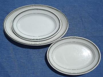 catalog photo of vintage restaurant / railroad ironstone china platters, butter plates