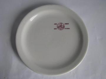 catalog photo of vintage restaurant ware Shenango china plate, Ann Arbor high school The Pioneers