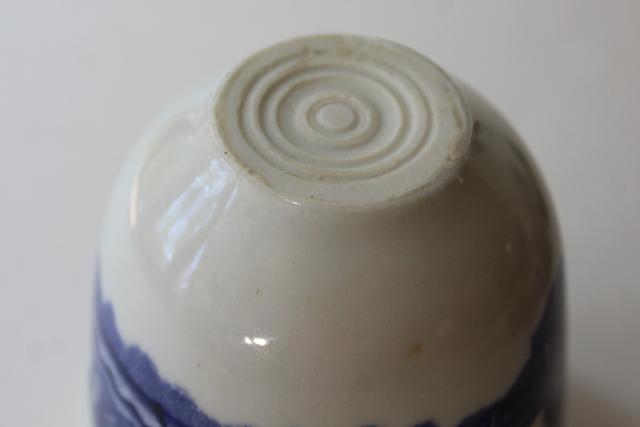 photo of vintage restaurant ware china blue willow handle-less cup, custard or egg coddler #4