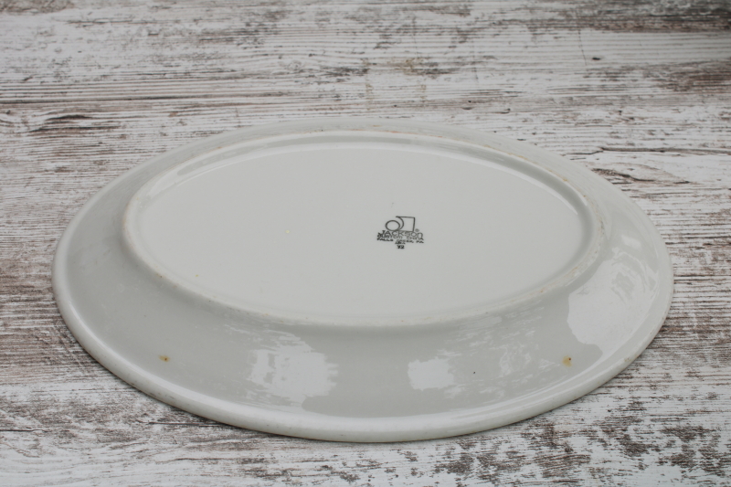 photo of vintage restaurant ware ironstone china platter, pines & mountains airbrush pattern  #4