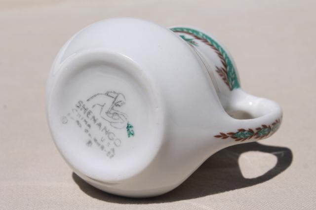 photo of vintage restaurant ware ironstone cream pitcher, tiny Shenango china creamer #4