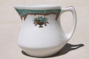 catalog photo of vintage restaurant ware ironstone cream pitcher, tiny Shenango china creamer